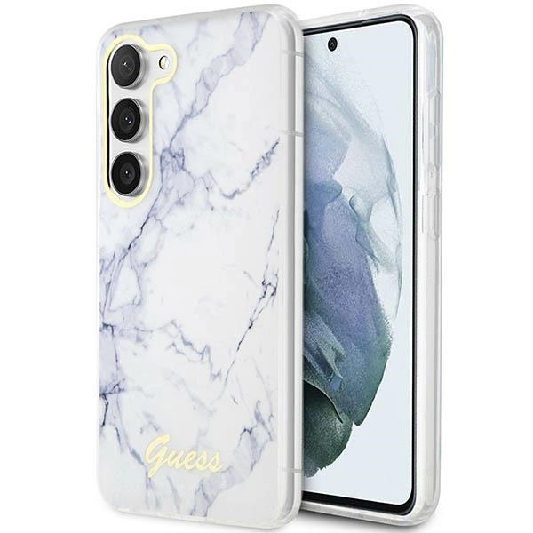 Guess GUHCS23SPCUMAH S23 S911 – baltas/baltas kietas dėklas, Marble