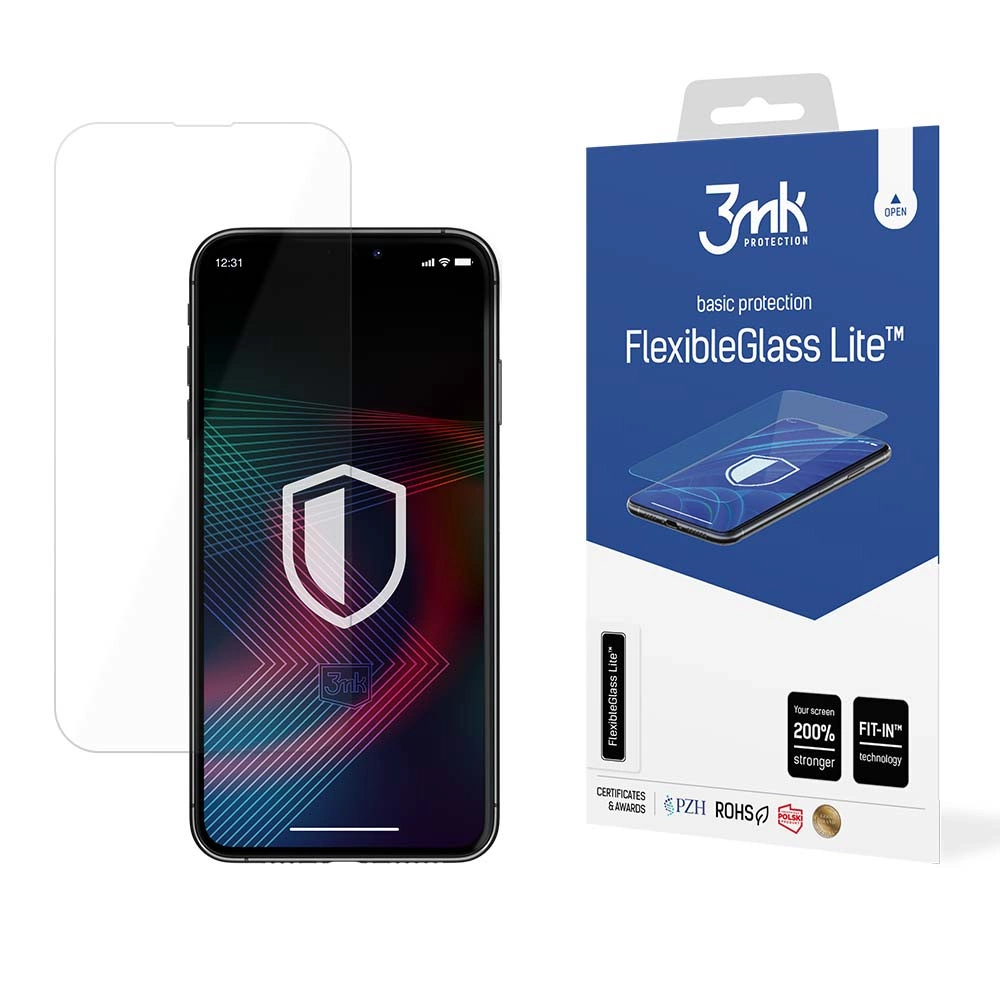 Grūdintas stiklas iPhone 14 Pro Max / 14 Plus hibridinis flexi 6H 3mk FlexibleGlass Lite serija