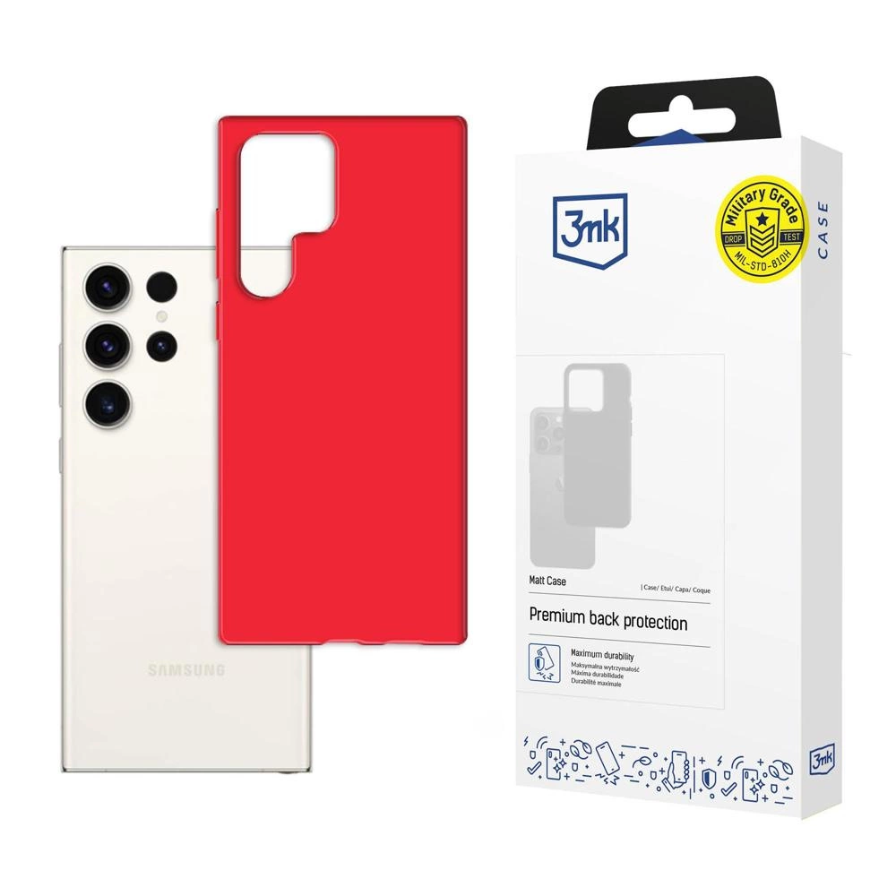 Samsung Galaxy S23 Ultra – 3mk Matt Case braškių spalvos