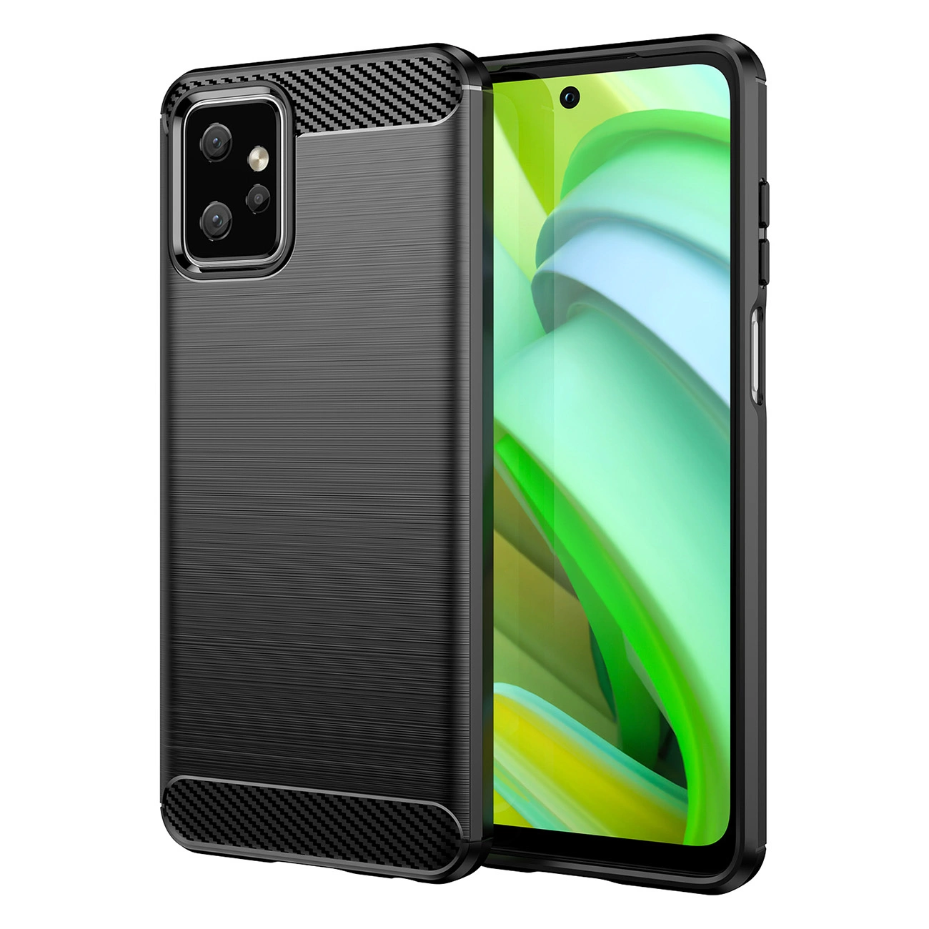 Carbon dėklas Motorola Moto G Power 2023 – lanksčios silikoninės anglies dangtis, juodas