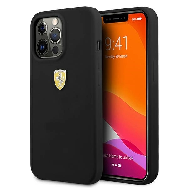 Ferrari FESSIHCP13LBK iPhone 13 Pro / 13 6,1" juodas kietas dėklas silikoninis