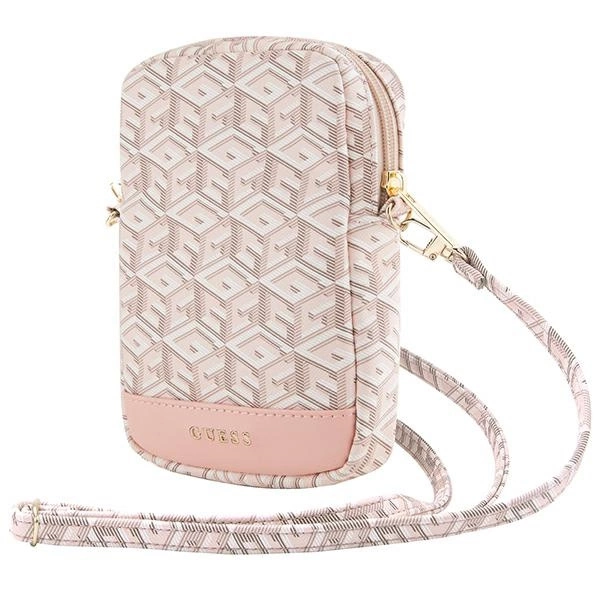Guess Zip GCube Bottom Stripe telefono rankinė - rožinė