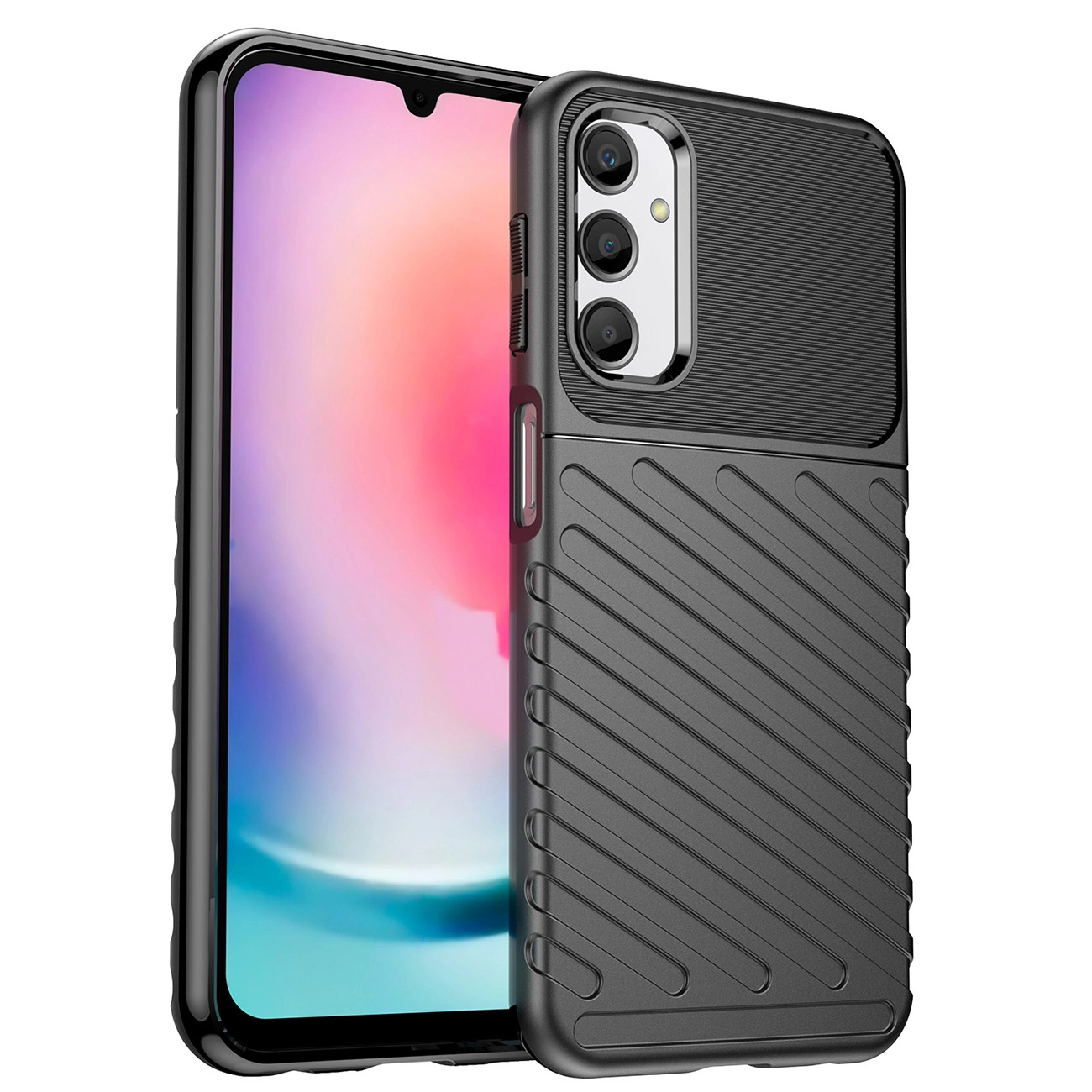 Thunder Case dėklas Samsung Galaxy A24 4G – silikoninis Armor, juodas