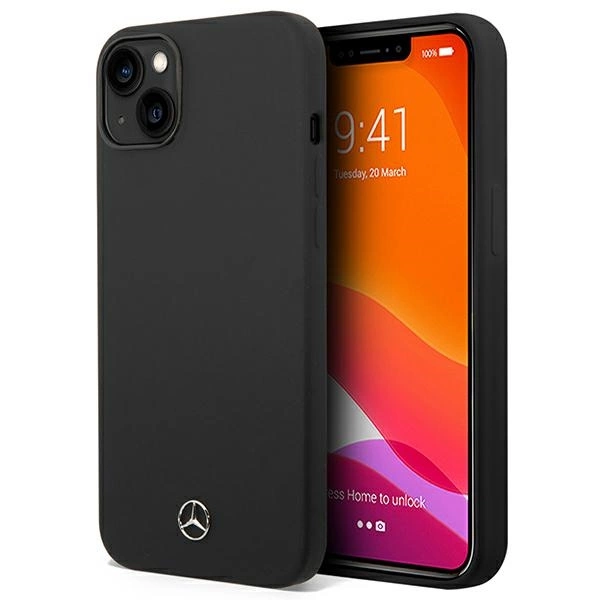 Mercedes Silicone Line MagSafe dėklas iPhone 14 – juodas