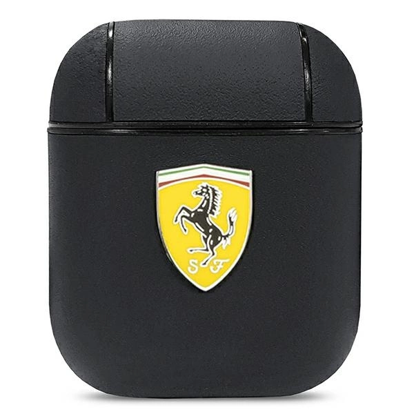 Ferrari FESA2LEBK AirPods dėklas juodas odinis On Track
