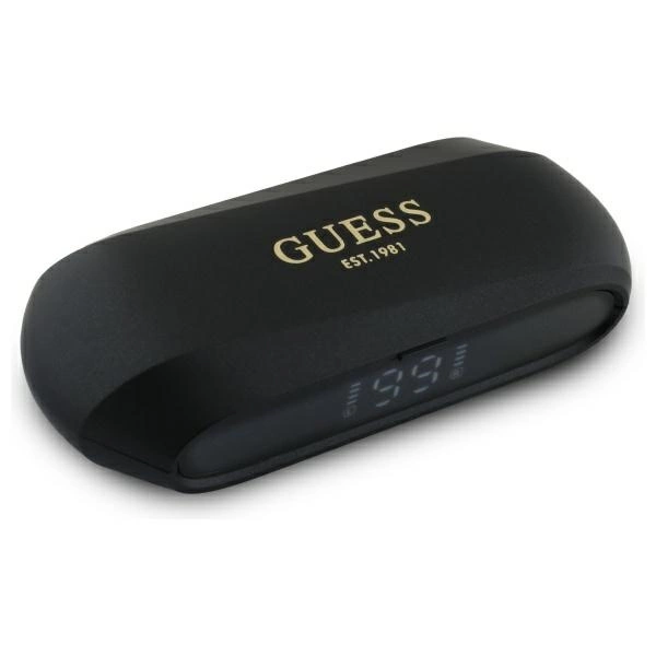 Guess Ilgo Metalinio Spaudo Logo Bluetooth TWS ausinės + Docking Station - juodas