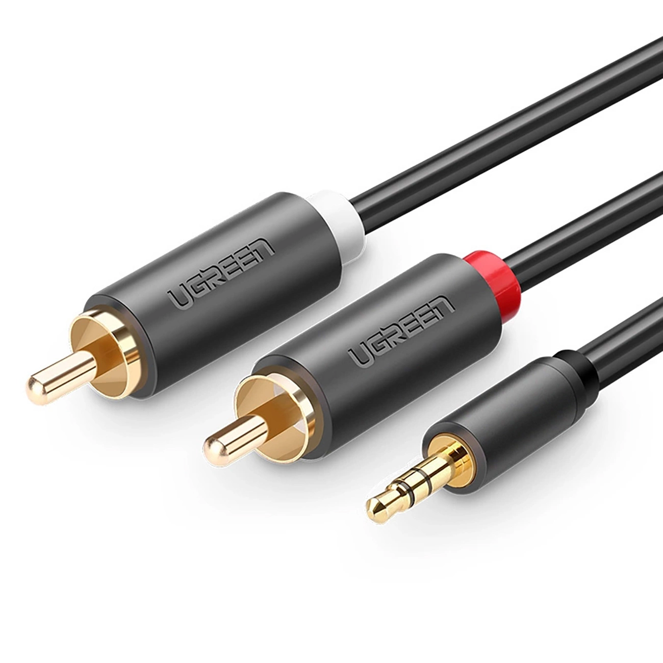 Ugreen AV102 10512 kabelis 3,5 mm mini jack (patinas) / 2RCA (patinas) 3m - pilkas
