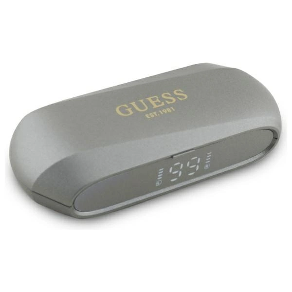 Guess Ilgo Metalinio Spaudo Logo Bluetooth TWS ausinės + Docking Station - pilkas