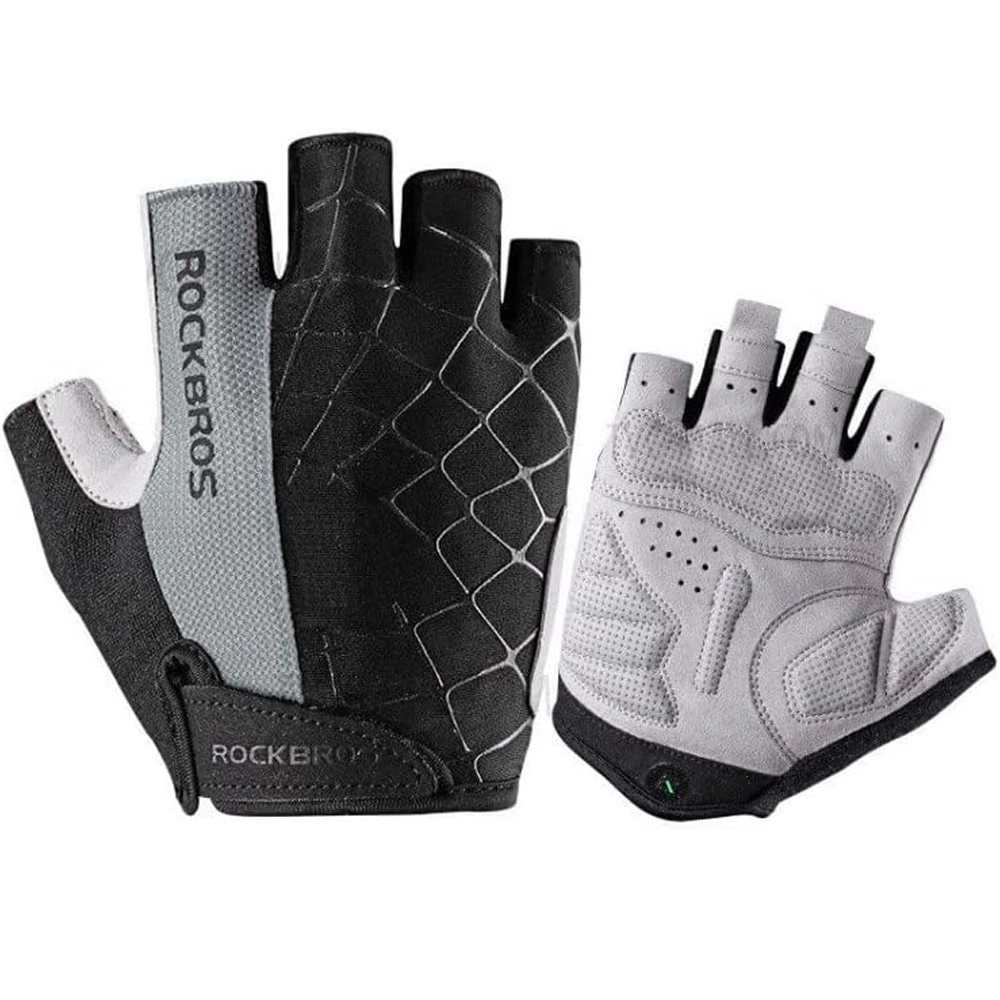 Rockbros S109GR dviračių pirštinės, dydis XL - pilkos