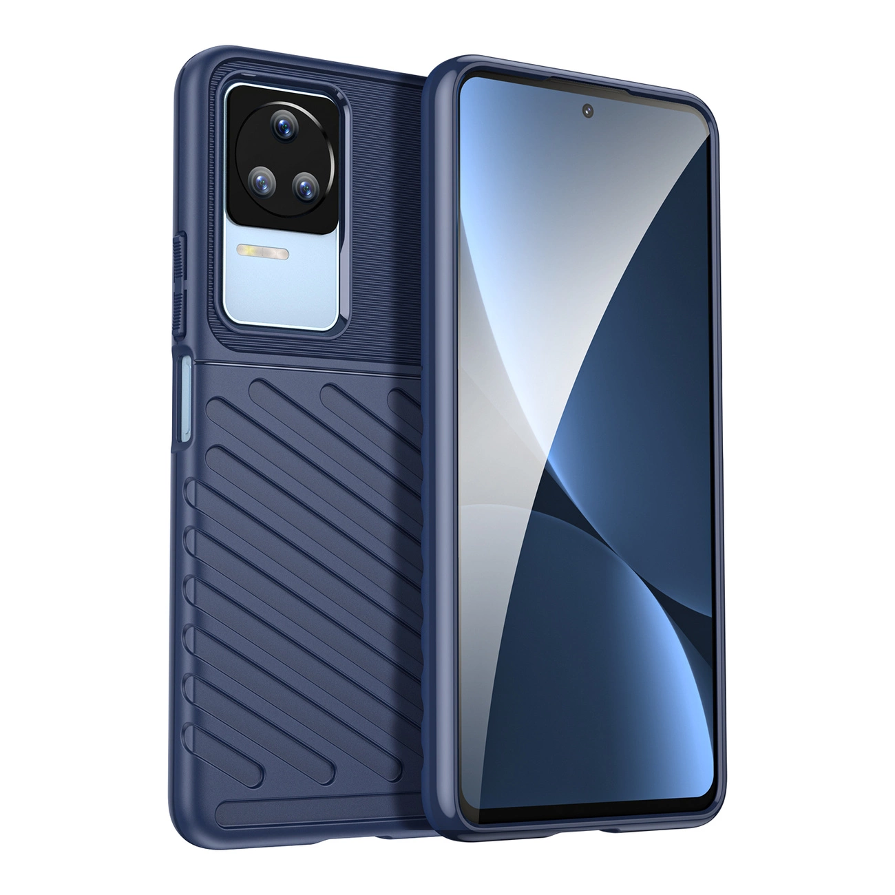 Thunder Case Xiaomi Poco F4 5G silikono šarvuotas dėklas mėlynas
