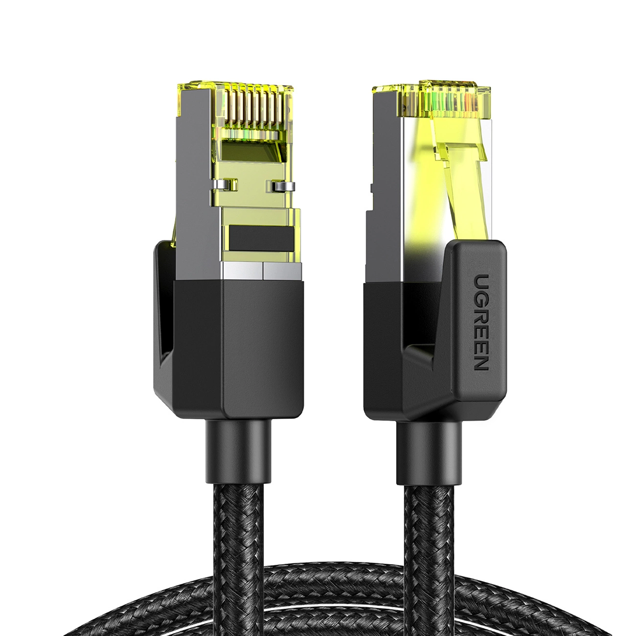 Ugreen NW150 80420 Ethernet RJ45 Cat 7 10Gbps kabelis 0,5m - juodas