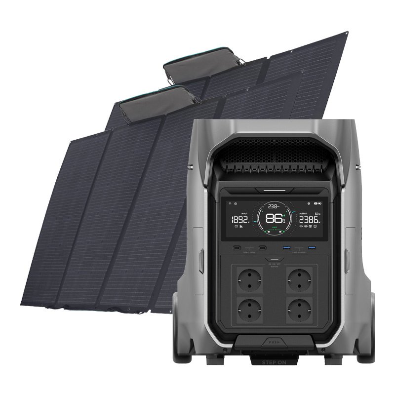 Rinkinys: EcoFlow Delta Pro 3 energijos stotis + 2x 400W saulės panelė