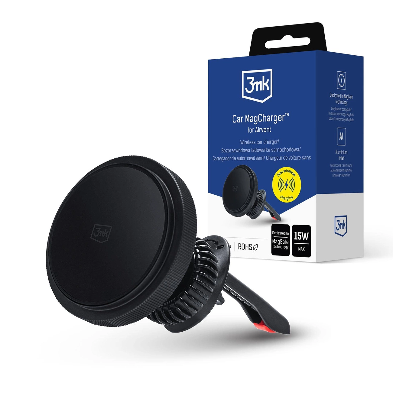 3mk Car MagCharger automobilio laikiklis į oro angą – juodas