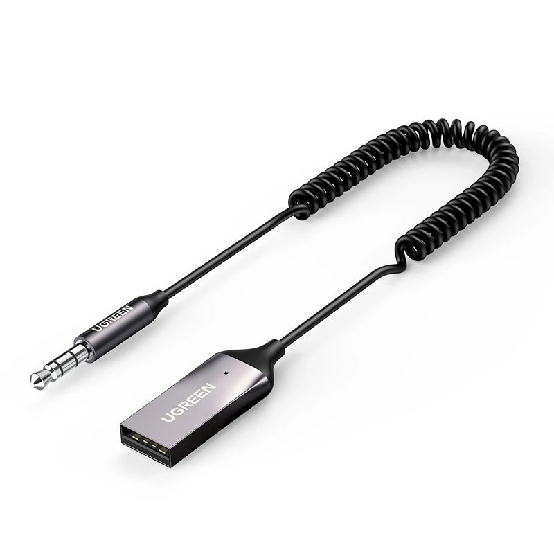 Ugreen Bluetooth 5.3 garso imtuvas USB kabelis audio adapteris AUX jungtis – juodas (70601 CM309)