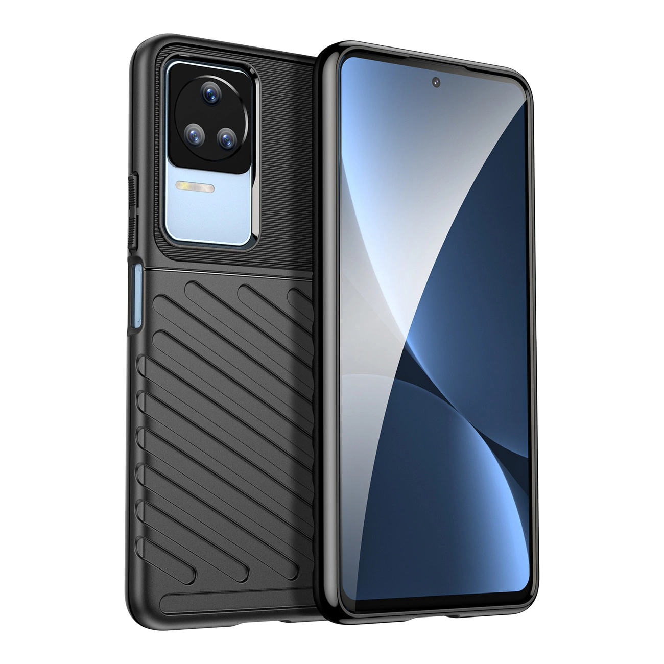 Thunder Case Xiaomi Poco F4 5G silikono šarvuotas dėklas juodas
