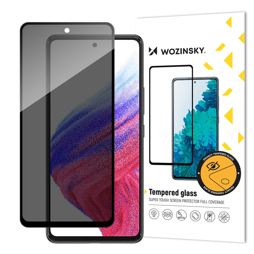 Wozinsky Privacy Glass apsauginis stiklas Samsung Galaxy A53 5G su Anti Spy privatumo filtru