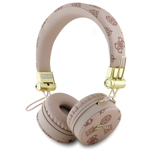 Guess belaidės ausinės su ENC GUBH70EPOSMW rudos/rudos Peony Script apvalios formos