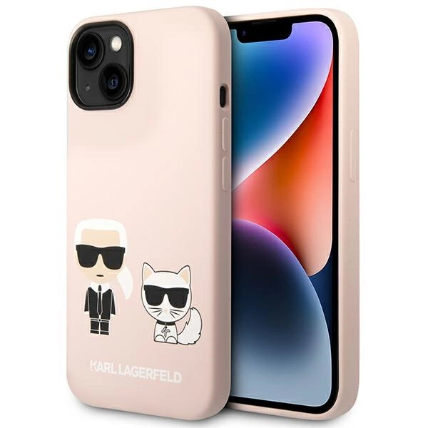 Karl Lagerfeld KLHMP14MSSKCI iPhone 14 Plus 6,7" šviesiai rožinis kietas dėklas Silicone Karl & Choupette MagSafe