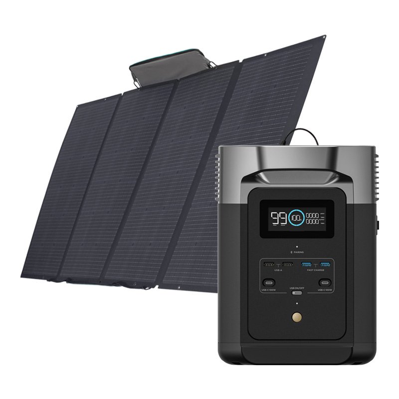 Rinkinys: Energijos stotis EcoFlow Delta 2 + nešiojama saulės panelė 400W