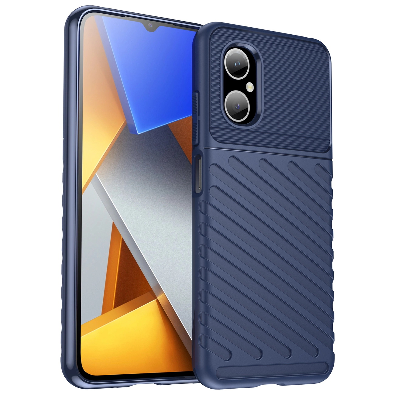 Thunder Case Xiaomi Poco M4 5G silikono šarvuotas dėklas mėlynas