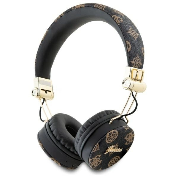 Guess belaidės ausinės su ENC GUBH70EPOSMK ant ausų juodos/juodos Peony Script apvalios formos