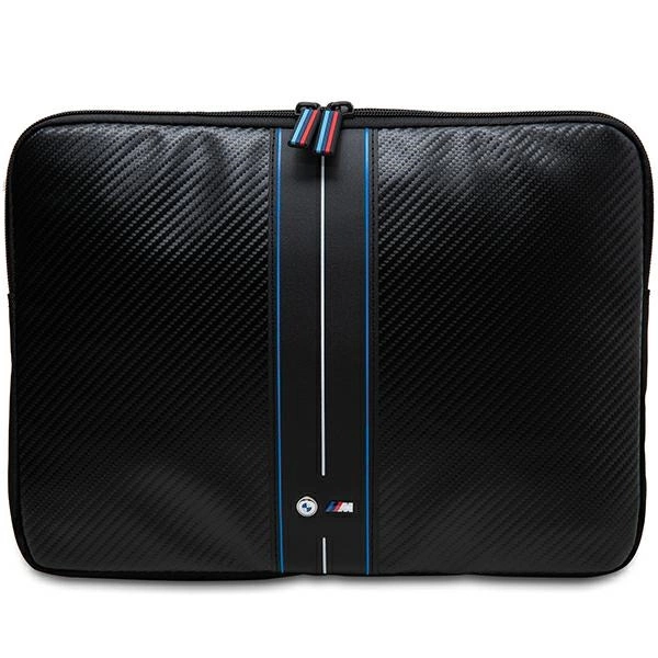 BMW anglies pluošto ir mėlynos juostos dėklas 16" nešiojamam kompiuteriui - juodas