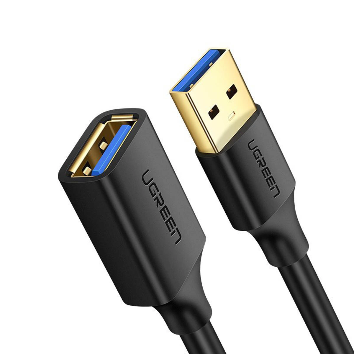 Ugreen USB-A (kištukas) - USB-A (lizdas) adapterio kabelis USB 3.0 5Gb/s 0,5 m – juodas (US129)