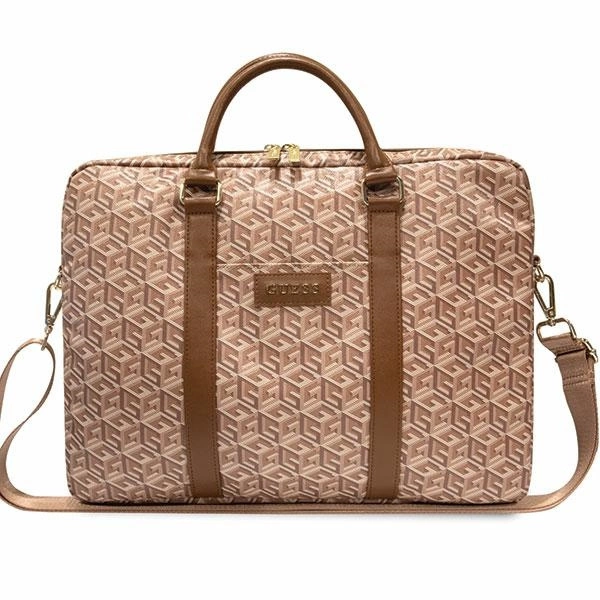Guess GCube Stripes krepšys 16" nešiojamam kompiuteriui – rudas