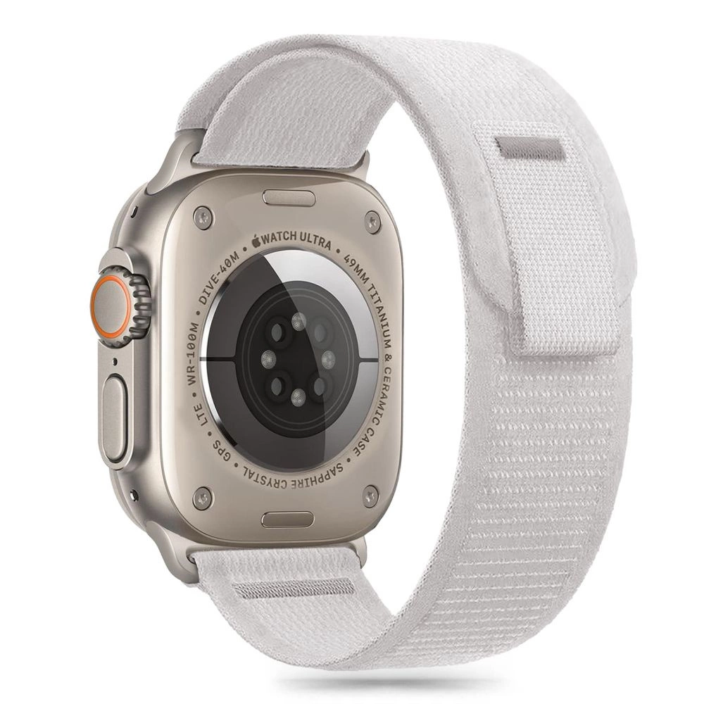 Tech-Protect Nailoninis dryžuotas dirželis Apple Watch 6 / 7 / 8 / 9 / 10 / SE / Ultra 1 / 2 (44 / 45 / 46 / 49 MM) – pilkas