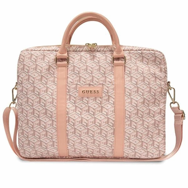 Guess GCube Stripes krepšys 16" nešiojamam kompiuteriui – rožinis