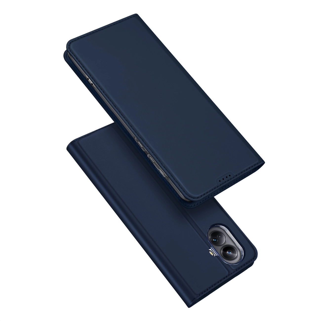 Dux Ducis Skin Pro dėklas Realme 10 Pro+ – dėklas su atverčiamu piniginės kortelių skyriumi, mėlynas