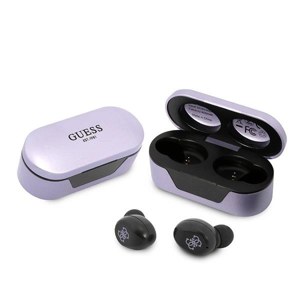 Guess GUTWST31EU TWS Bluetooth ausinės + dokas violetinis/violetinis