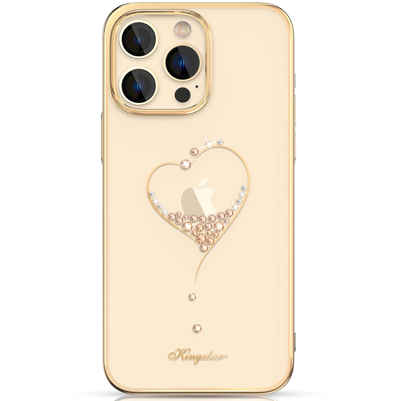 Silicone case su Swarovski kristalais Kingxbar Wish Series iPhone 14 Plus – auksinis