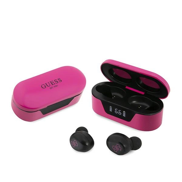 Guess GUTWST31EM TWS Bluetooth ausinės + magenta dokas