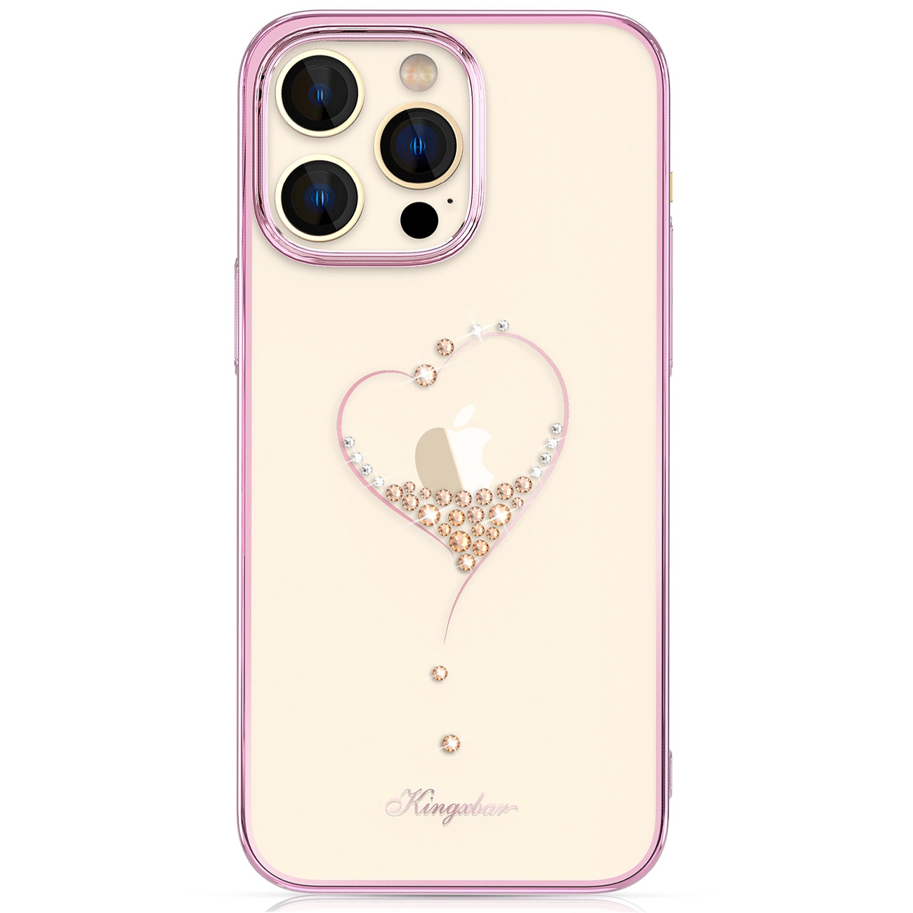 Silicone case su Swarovski kristalais Kingxbar Wish Series iPhone 14 Pro – rožinis