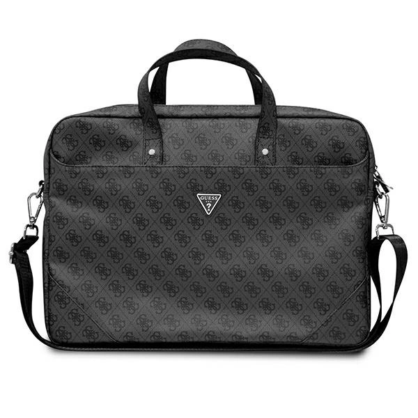 Guess Saffiano 4G Triangle Logo krepšys 16'' nešiojamam kompiuteriui – juodas