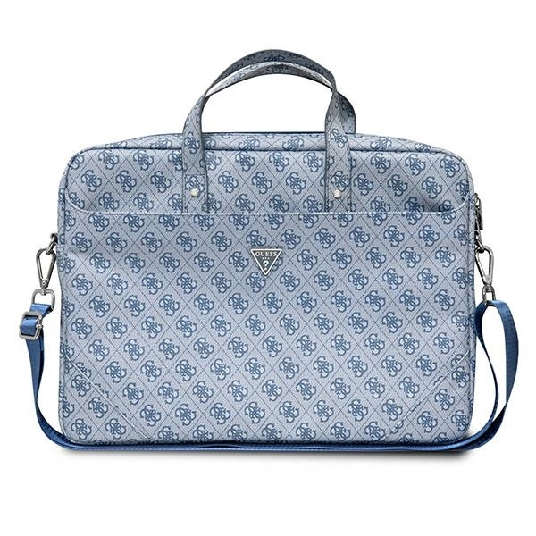 Guess Saffiano 4G Triangle Logo krepšys 16'' nešiojamam kompiuteriui – mėlynas