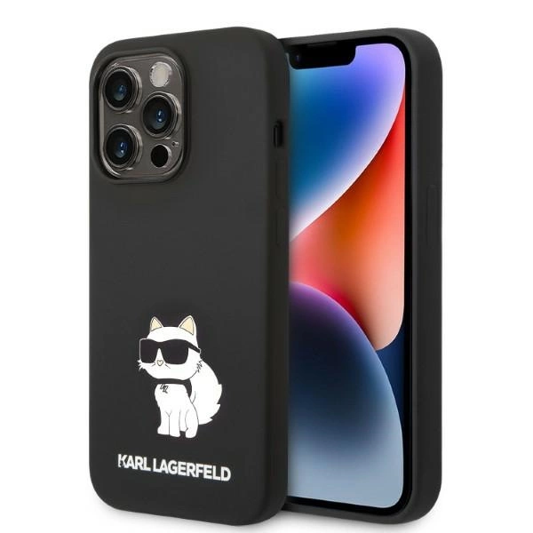 Karl Lagerfeld Silicone Choupette dėklas iPhone 14 Pro Max – juodas