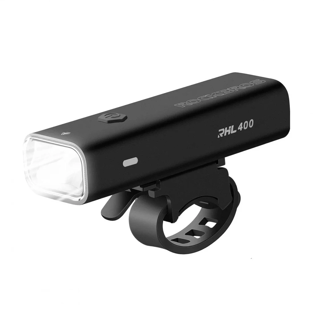 Rockbros 24310006001 priekinė dviračio šviesa 400 lm + micro USB kabelis – USB-A - juoda