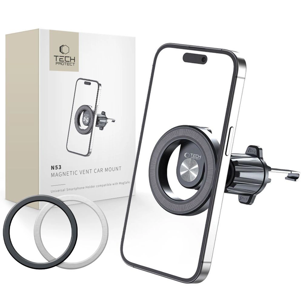 Tech-Protect N53 automobilinis telefono laikiklis su MagSafe oro angai - juodas