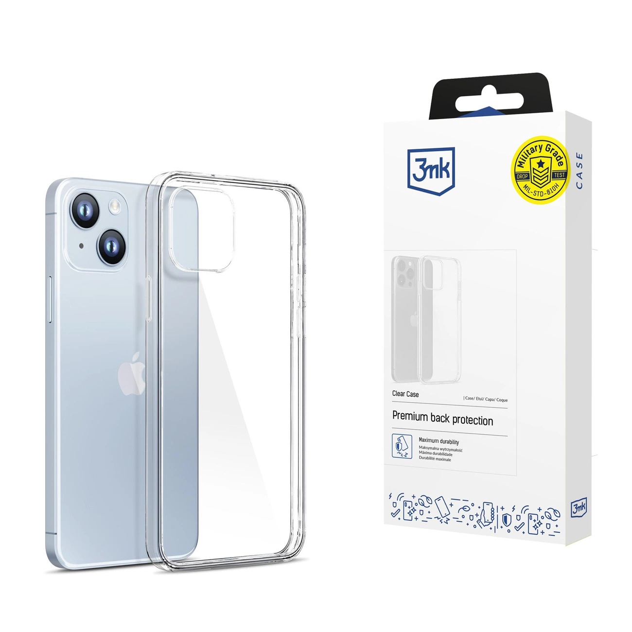 iPhone 14 silikoninis dėklas iš 3mk Clear Case serijos - permatomas