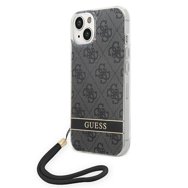 Guess GUOHCP14MH4STK iPhone 14 Plus 6,7" juodas kietas dėklas 4G Print Strap