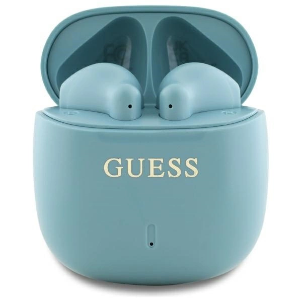 Guess Bluetooth ausinės GUTWSJ14ESGQ TWS + dokavimo stotis - turkio/turkio su spausdintu klasikinio logotipo