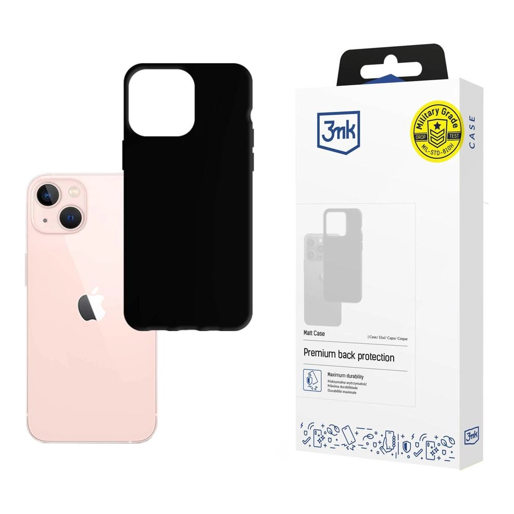 iPhone 14 dėklas iš 3mk Matt Case serijos - juodas