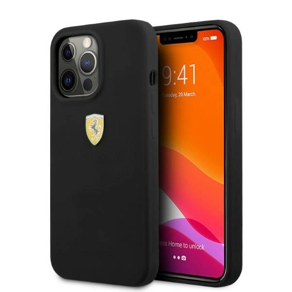 Ferrari FESSIHMP13LBK iPhone 13 Pro / 13 6,1" – juodas/juodas kietas dėklas, silikonas, MagSafe