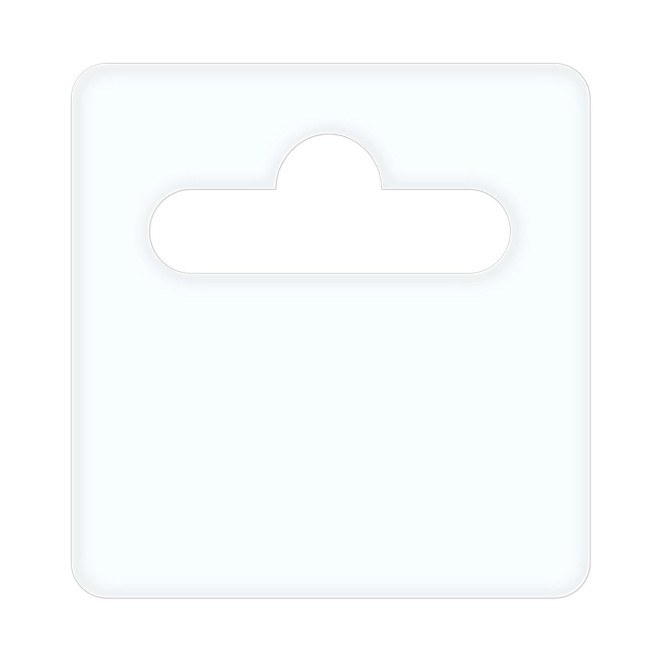 Euro pakabukas 50x50 mm premium su guminiais klijais 1000 vnt./ritė (0,35 mm plėvelė)