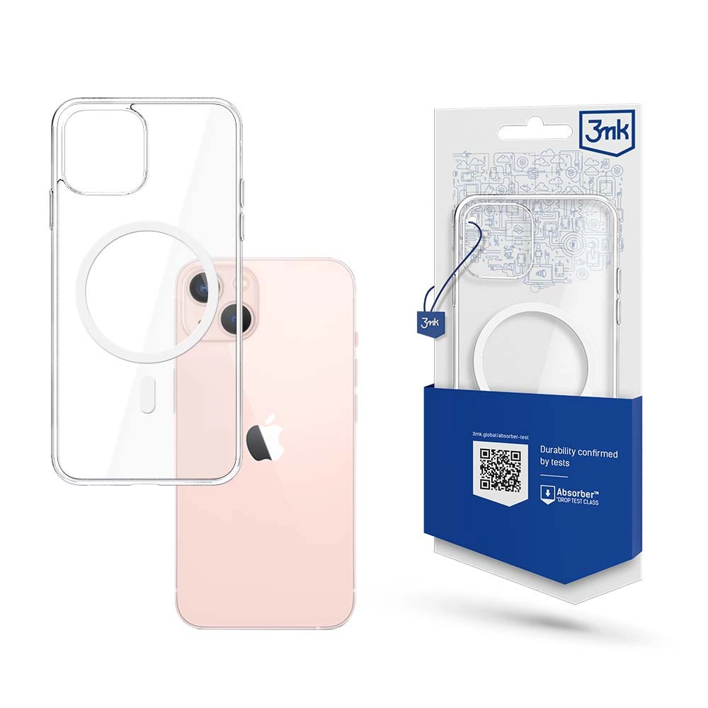 iPhone 14 dėklas su MagSafe iš 3mk MagCase serijos - permatomas