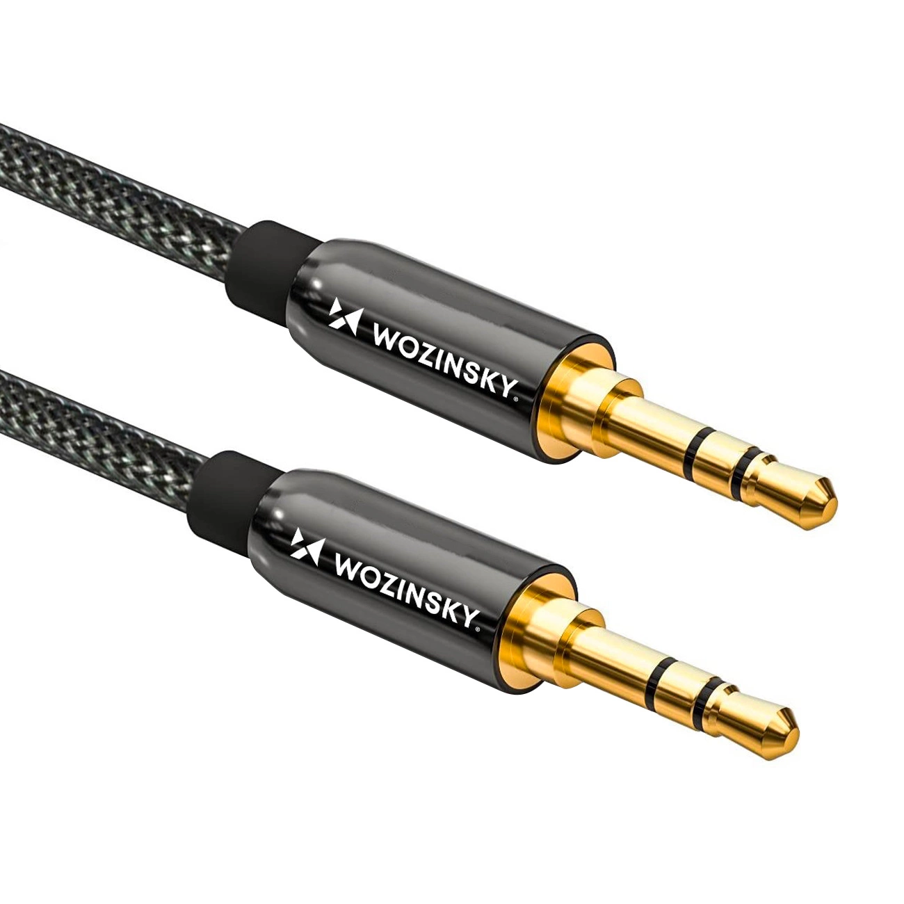 Wozinsky universalus mini jack laidas 2x AUX 1,5 m juodas