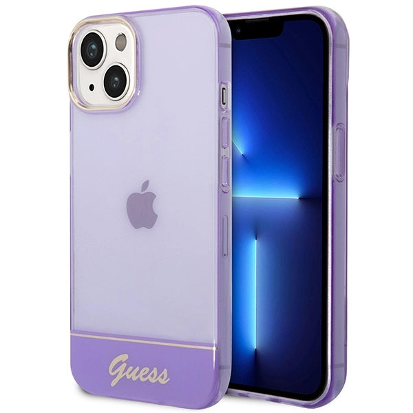 Guess GUHCP14MHGCOU iPhone 14 Plus 6,7" violetinis kietas dėklas Translucent