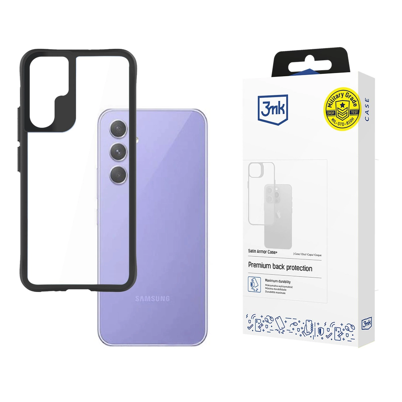 Samsung Galaxy A54 5G – 3mk Satin Armor Case+ serija, juodas
